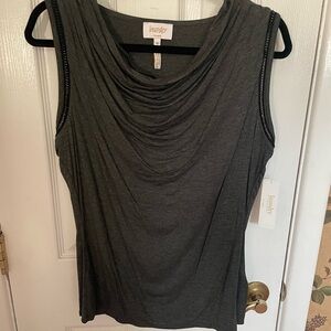 Laundry By Shelli Segal Charcoal Sleeveless Tank Top